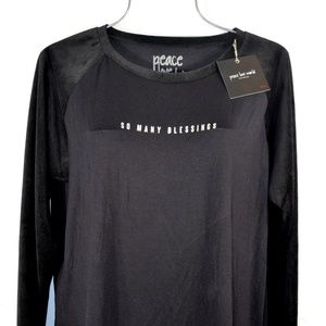 Peace Love World Black So Many Blessing Top